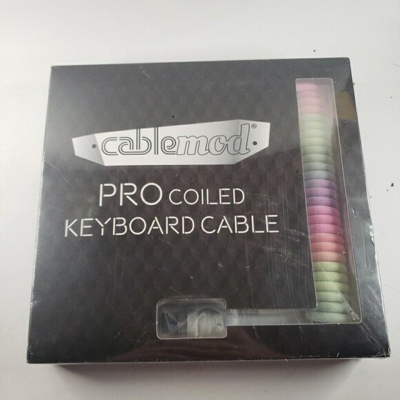 Cablemod PRO Coiled Keyboard Aviator Cable USB C Rainbow NEW SEALED 59" / 150cm - Picture 1 of 2